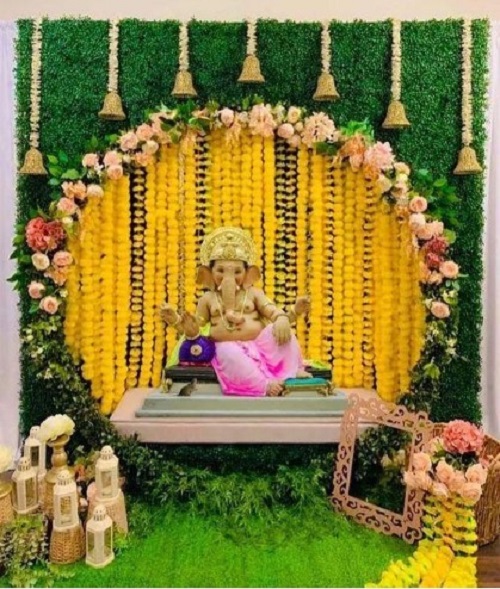 Ganpati Flower Decoration Ideas 2