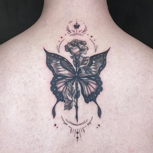 Butterfly Flower Tattoo11