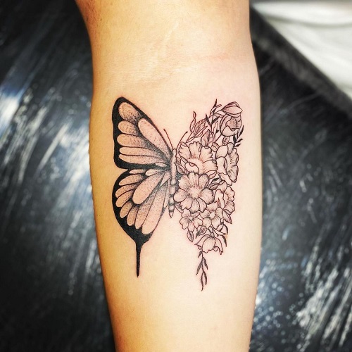 Butterfly Flower Tattoo 12