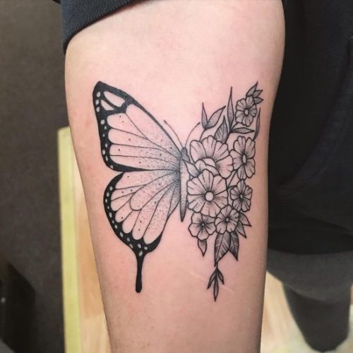 Butterfly Flower Tattoo 4