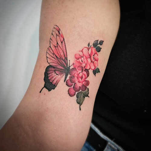Butterfly Flower Tattoo 5