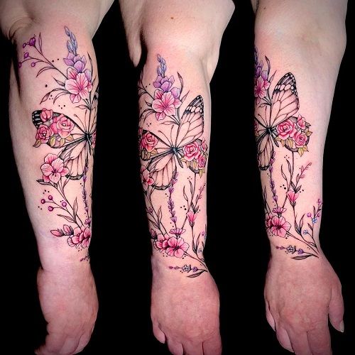 Butterfly Flower Tattoo 6