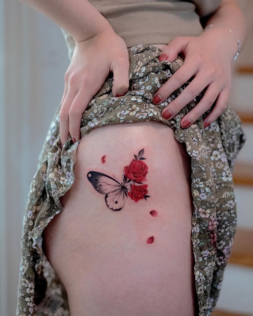 Butterfly Flower Tattoo 7