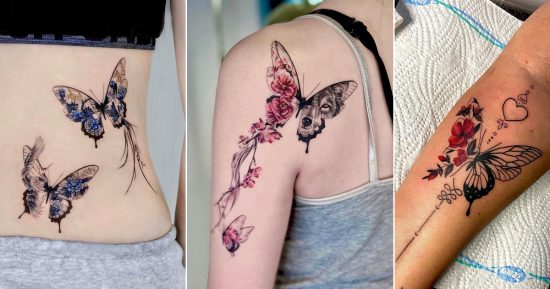 Spfx Tattoo  Custom half butterfly half flowers for her  Facebook