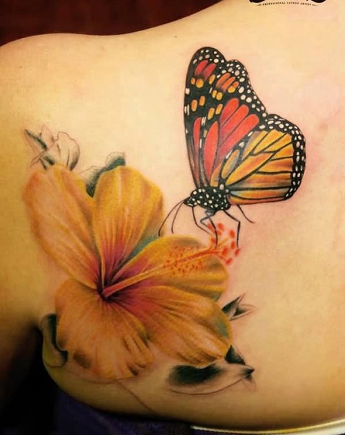 Butterfly Flower Tattoo 16