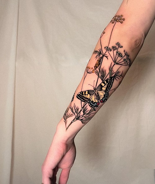Butterfly Flower Tattoo 15