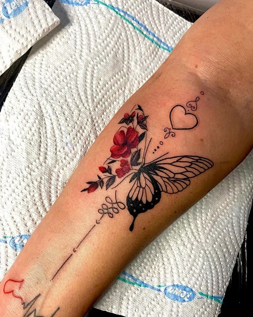Butterfly Flower Tattoo 1
