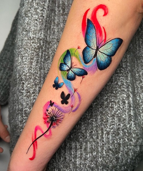 Butterfly Flower Tattoo 18