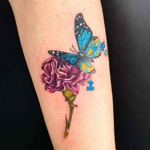 Butterfly Flower Tattoo 2