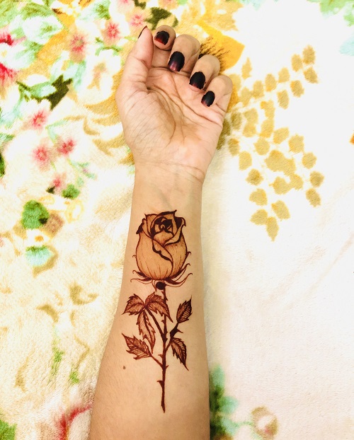 Rose Flower Mehndi Design 18