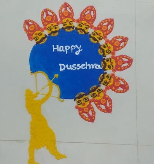 33 Easy Dussehra Rangoli Ideas with flowers 1