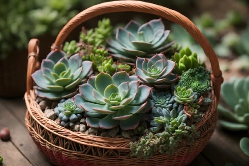 Succulent Flower Basket for Home