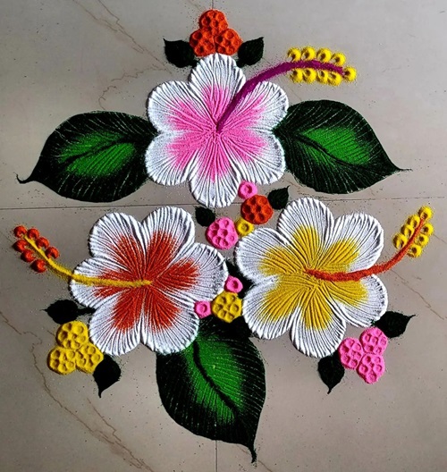 Rangoli Designs of Flowers